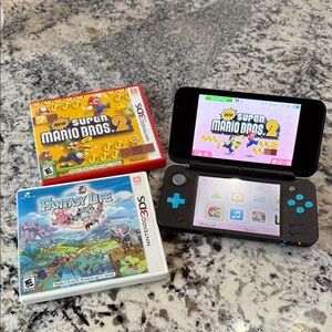 Nintendo 2DS XL Black and Blue Handheld Console